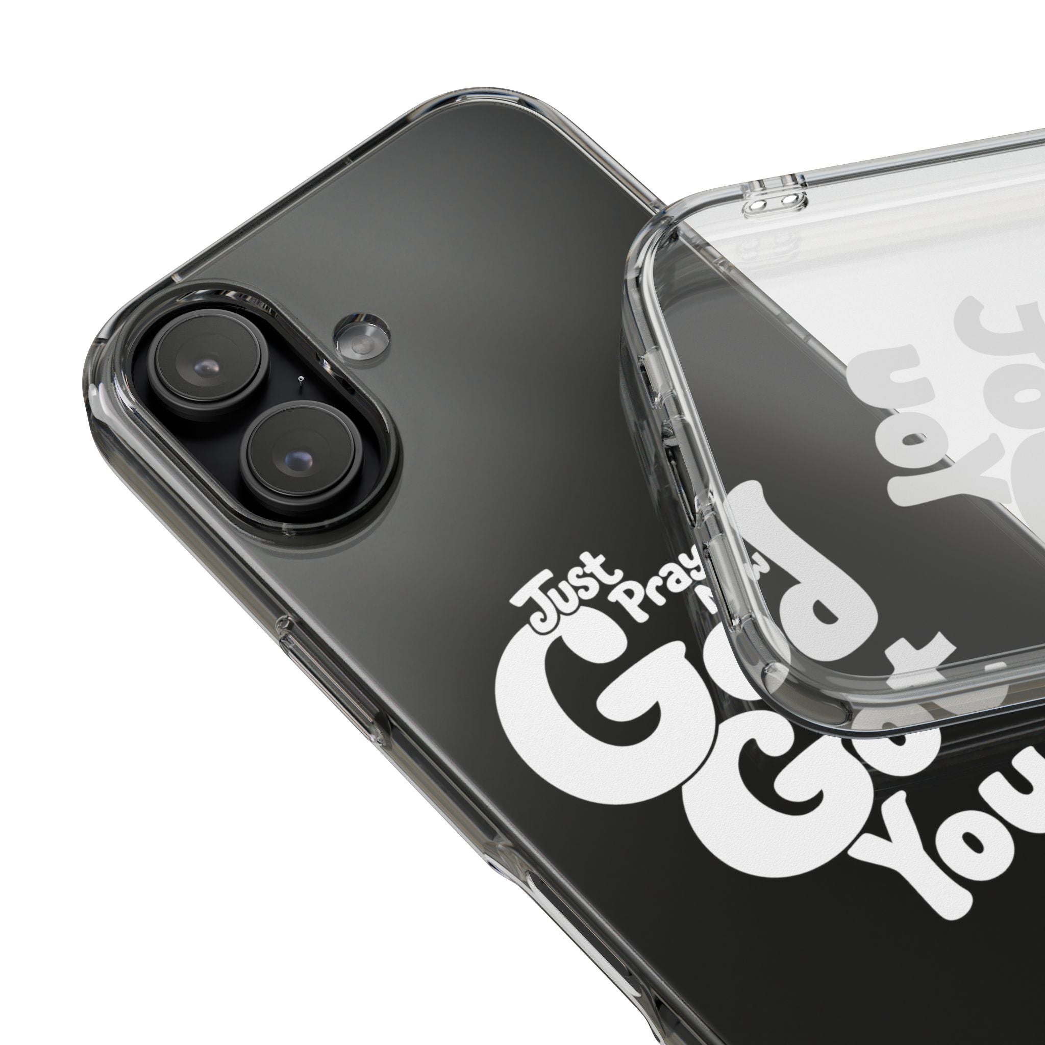 Clear Impact Phone Case “Just Pray Now God Got You" Protective Cover