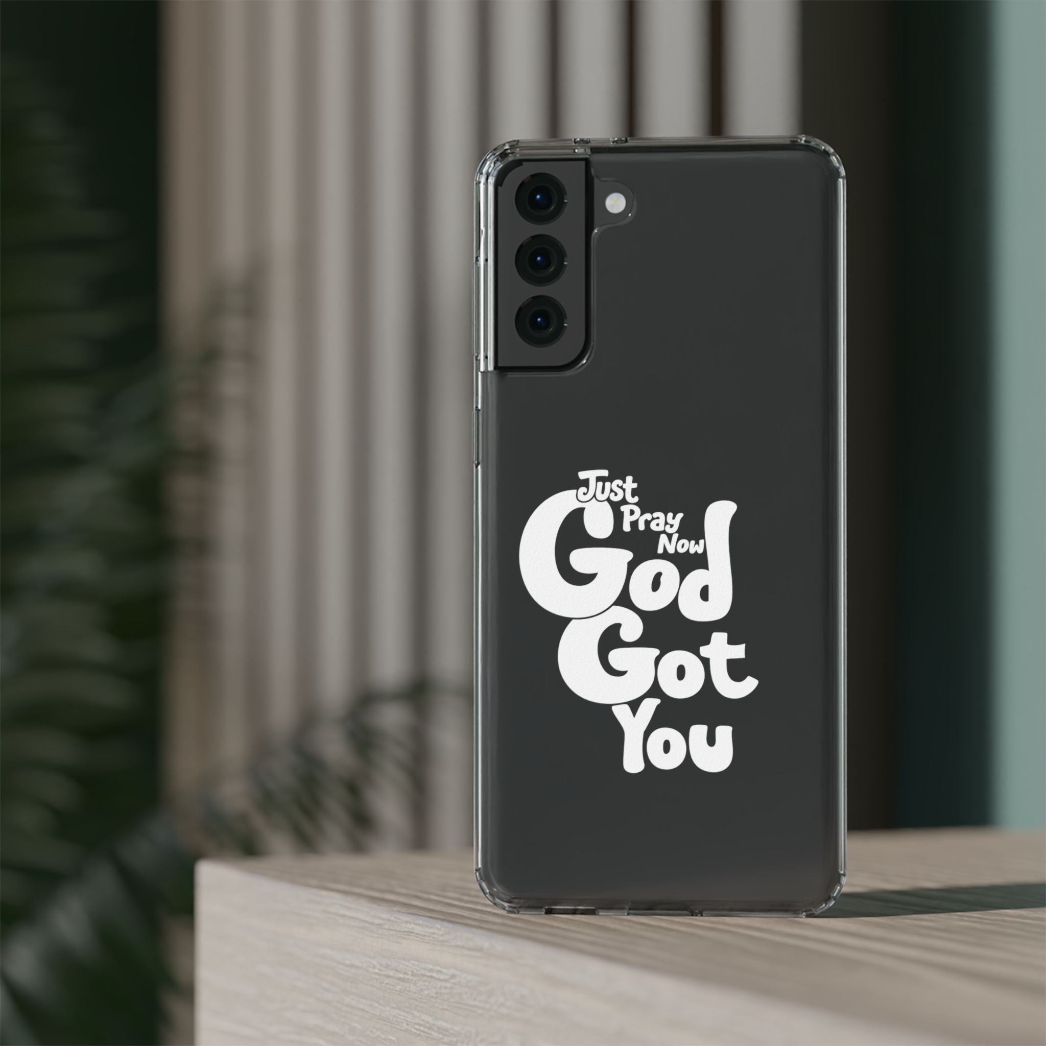 Clear Impact Phone Case “Just Pray Now God Got You" Protective Cover