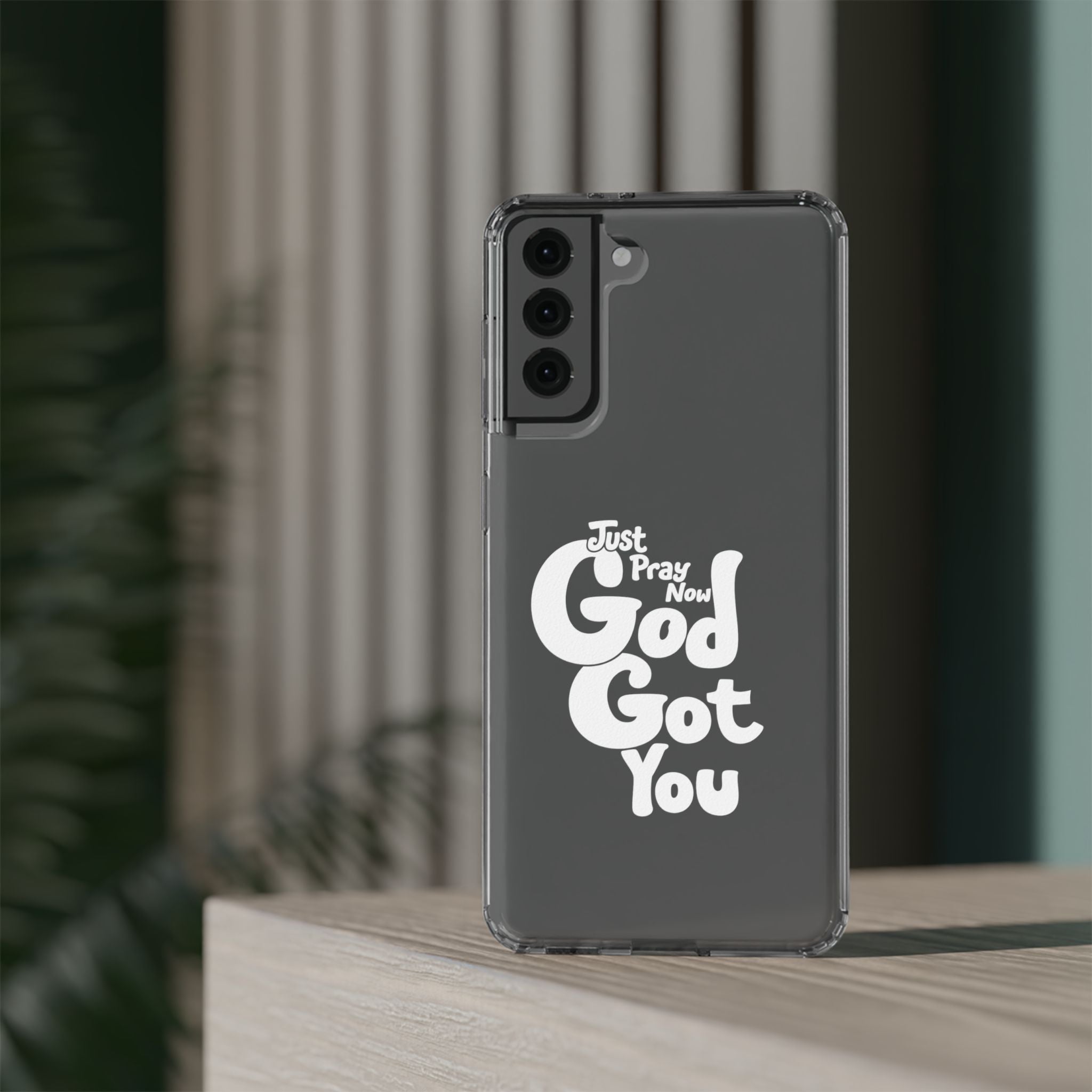 Clear Impact Phone Case “Just Pray Now God Got You" Protective Cover