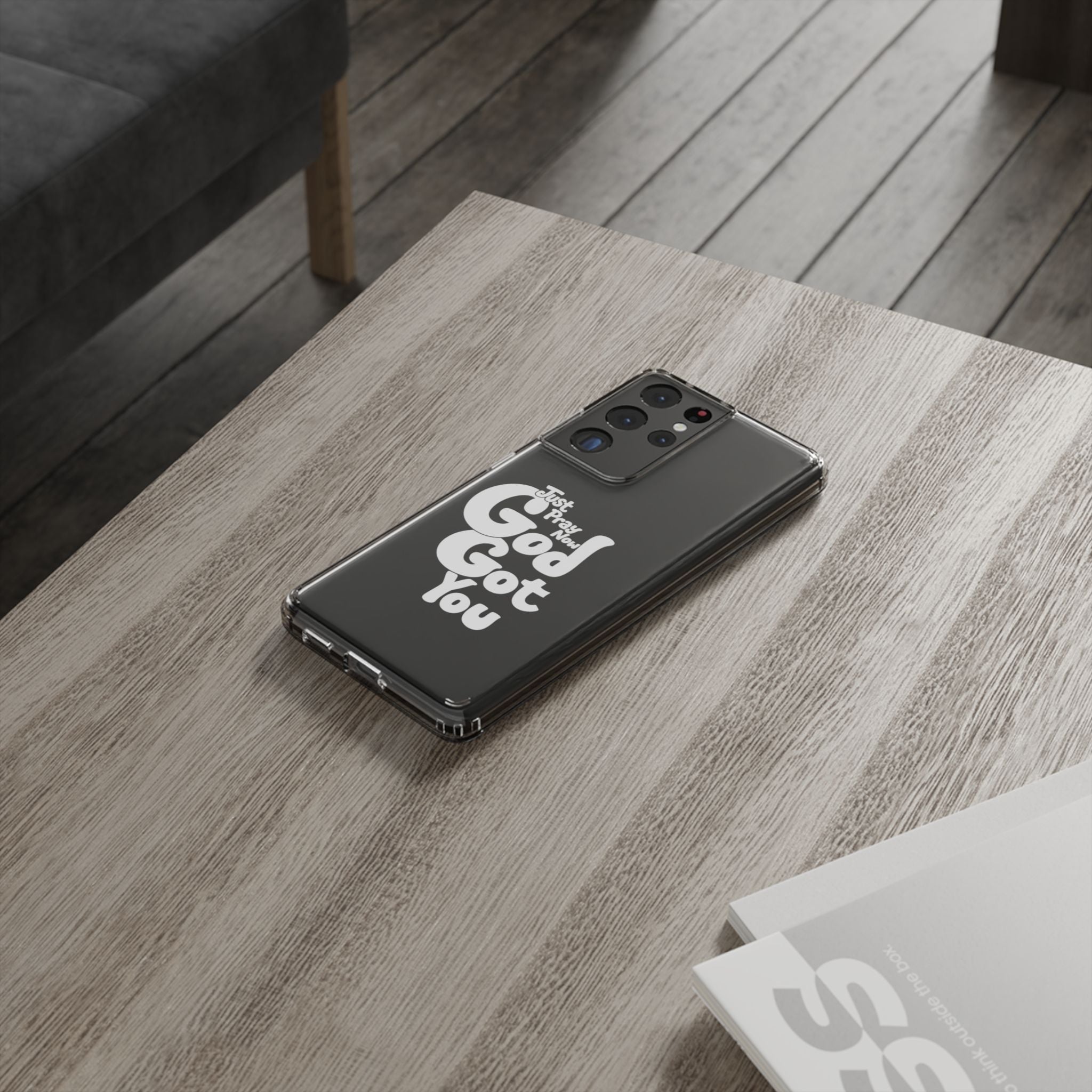 Clear Impact Phone Case “Just Pray Now God Got You" Protective Cover