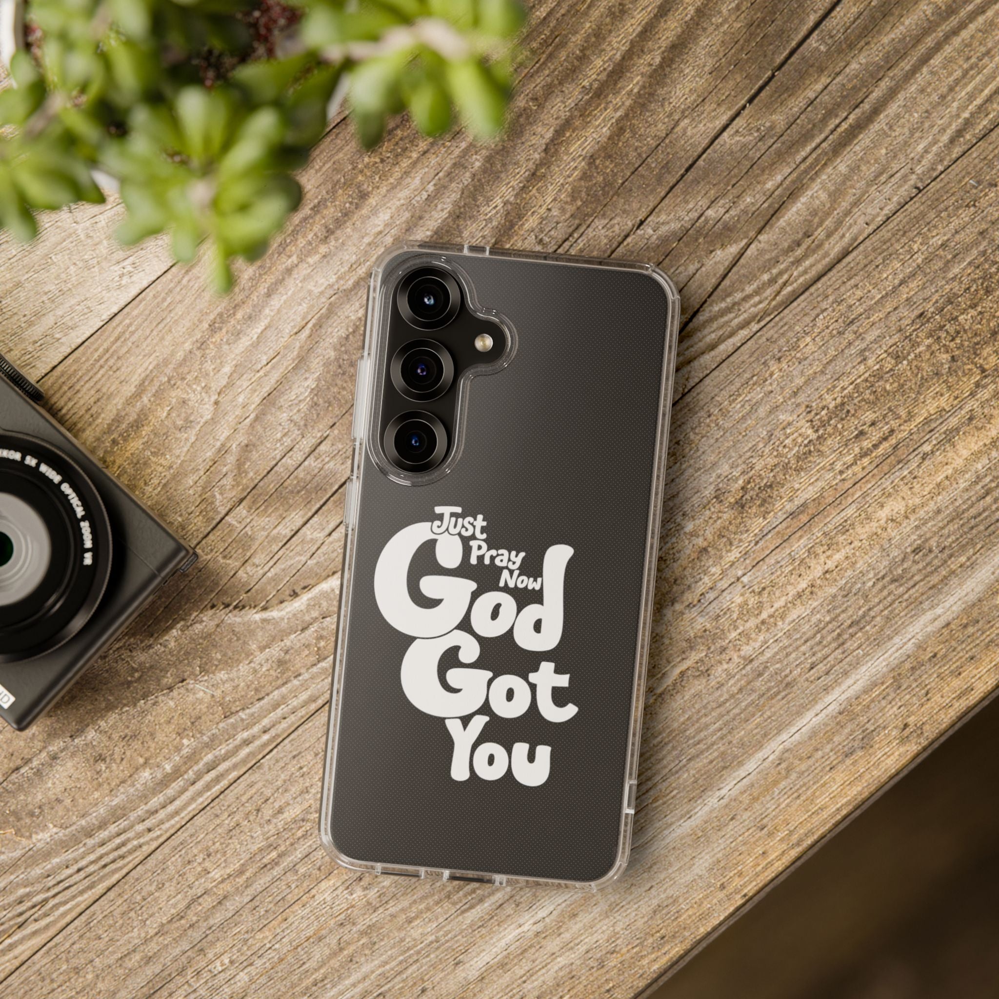 Clear Impact Phone Case “Just Pray Now God Got You" Protective Cover