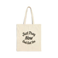 Prayer Reminder Canvas Tote Bag Natural Cotton Reusable Grocery & Everyday Shopper