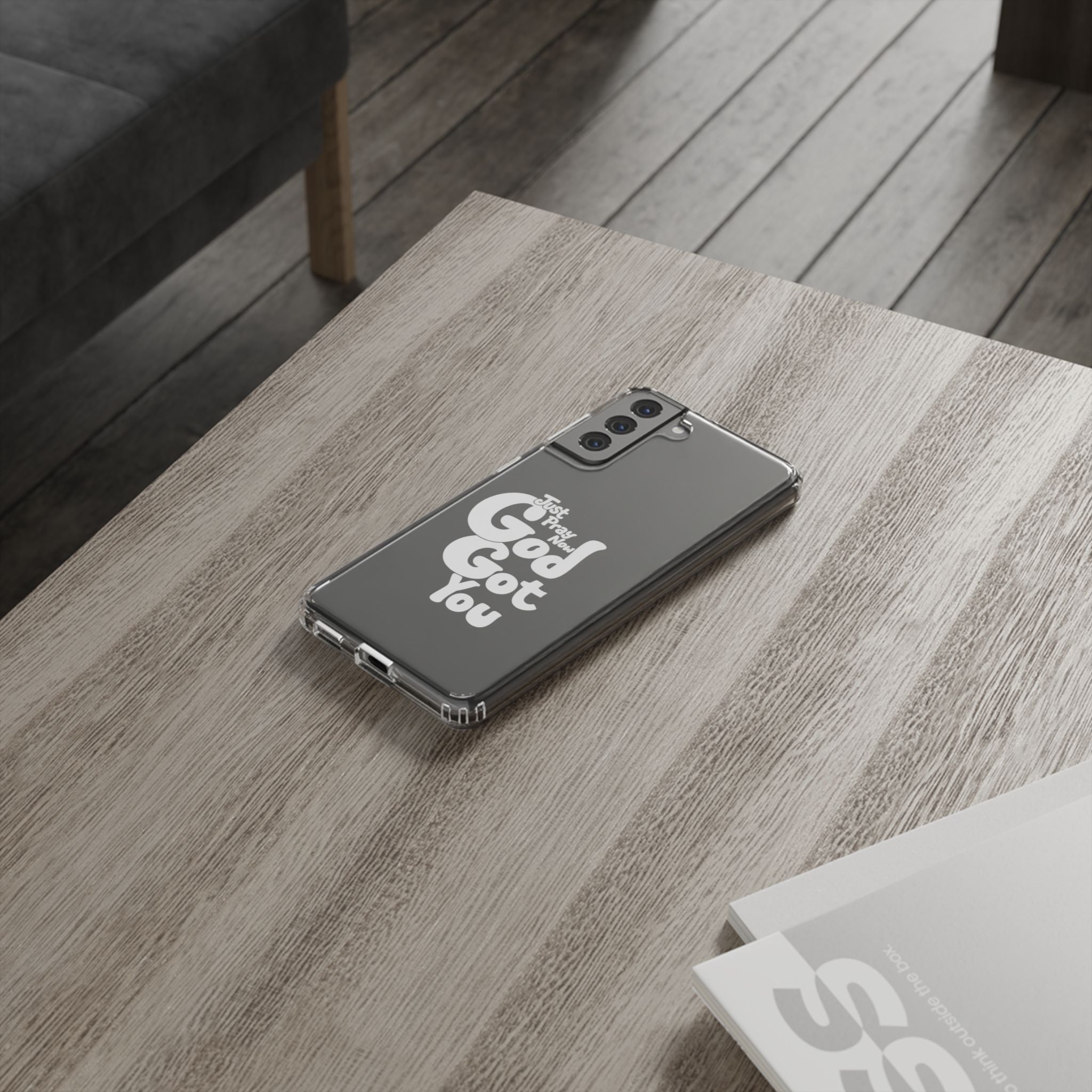 Clear Impact Phone Case “Just Pray Now God Got You" Protective Cover