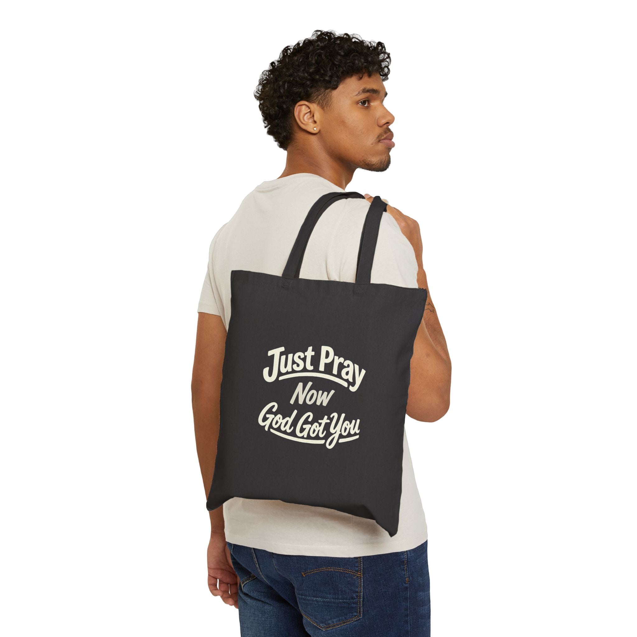 Prayer Reminder Canvas Tote Bag Natural Cotton Reusable Grocery & Everyday Shopper