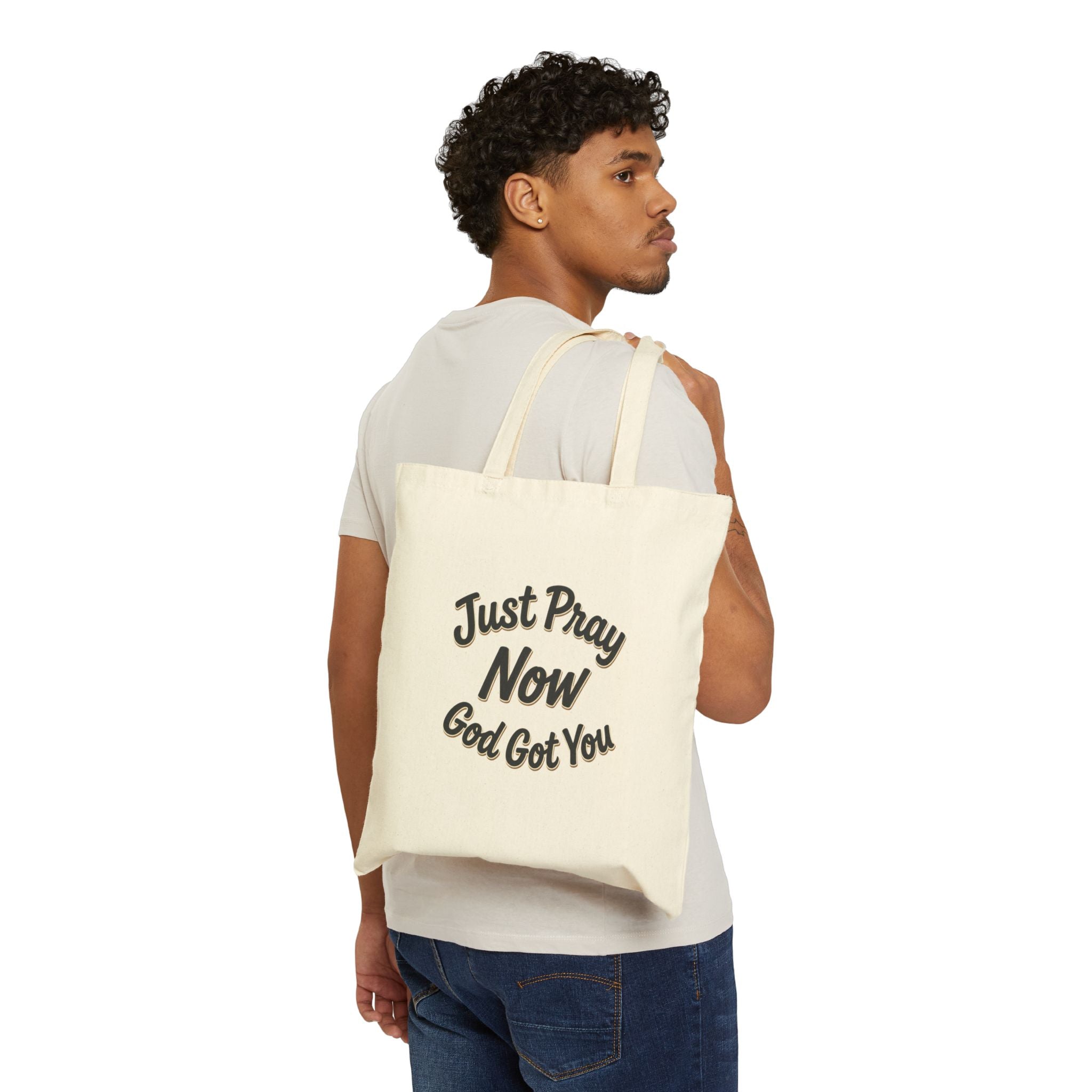 Prayer Reminder Canvas Tote Bag Natural Cotton Reusable Grocery & Everyday Shopper